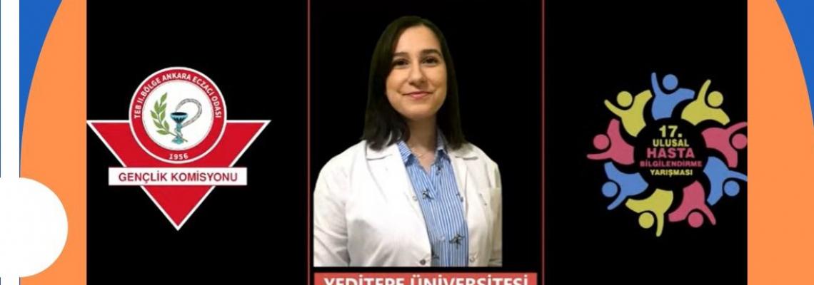 Our student Demet Köse won first place in the National Patient Information Contest