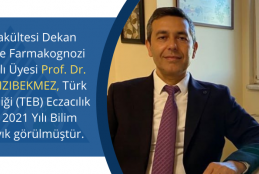 Prof. Dr. Hasan Kırmızıbekmez ''Türk Eczacıları Birliği Eczacılık Akademisi 2021 Yılı Bilim Ödülü"ne layık görüldü.